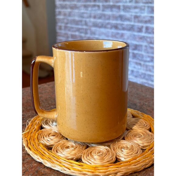 70s Pottery Mug Korean Stoneware Vintage Coffee Cup - Picture 3 of 5